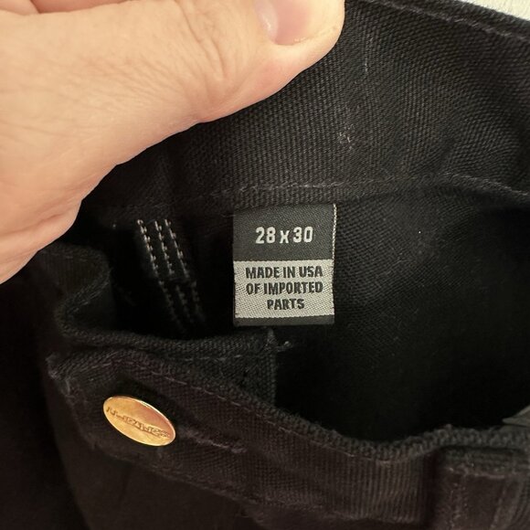 CARHARTT pants loose straight B01 firm duck double front dungarees black 26 X 27 - Picture 7 of 8